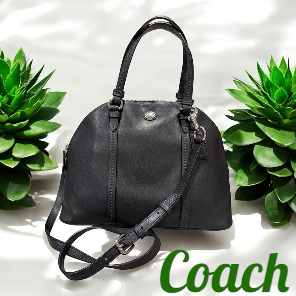 Coach Black Peyton Cora Domed Satchel Convertible Crossbody EUC with Dust Bag - Picture 12 of 15